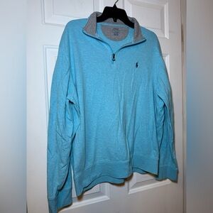 Polo Ralph Lauren Baby Blue Men’s 1/4 Zip Pullover Size Large Sport Casual